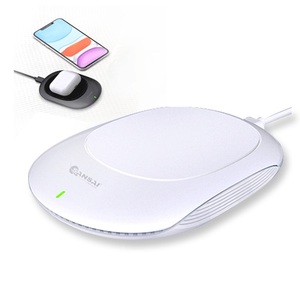 White 15W Wireless Charging Pad with QC3.0 Power Adapter