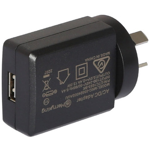 5V 2.4A USB Port Mains Wall Charger Black