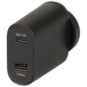 30W PD USB-C & USB A Charger Mains Power Adaptor