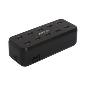 10 Port Intelligent USB AC Charging Station 60W - Black