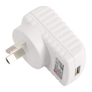 240V Mains USB Wall Charger 2.1A - White