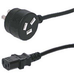 1m IEC C13 Female to Piggy Back 240V Mains Plug Power Cable