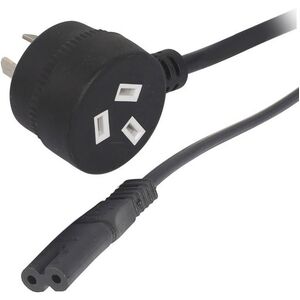 1m IEC C7 Female to Piggy Back 240V Mains Plug Power Cable