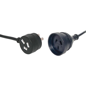 2m Black Piggy Back 240V Mains Extension Power Cable