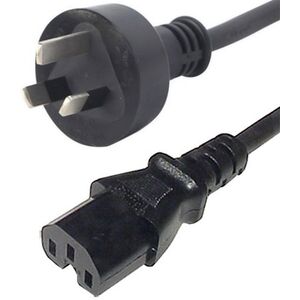 240V 3 Pin Plug to C15 Keyway High Temperature  Cable - Black 1M