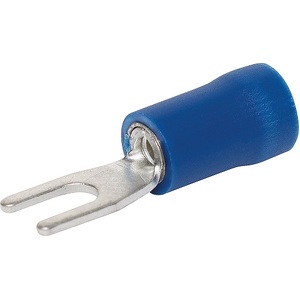 Blue 5mm Fork Crimp Pk 10