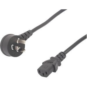 1m IEC C13 Female to 10A 90 Degree Mains Plug Power Cable 1.0mm²