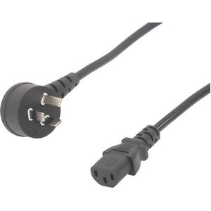 3m IEC C13 Female to 10A 90 Degree Mains Plug Power Cable