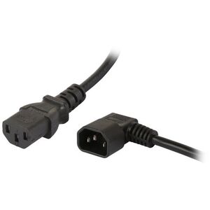 1m 10A IEC C13 to Right Angle C14 Extension Cable