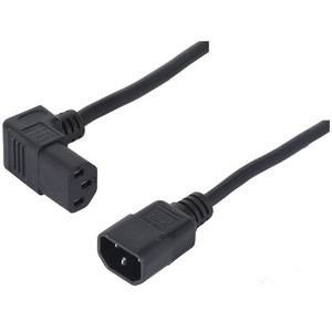 2m 10A IEC C13 to Bottom Angle C14 Extension Cable