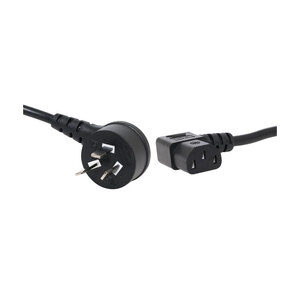 2m Left Angle C13 IEC to R/A Mains Plug 10A Power Cable