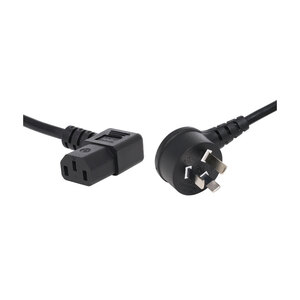 2m Right Angle C13 IEC to R/A Mains Plug 10A Power Cable
