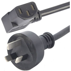 1.8m Left Angle C13 IEC to Mains Plug Ligth Duty Power Cable