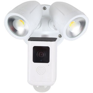 Smart Wi-Fi Security LED Flood Light with 1080p Camera - White