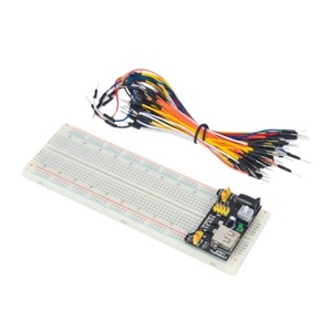 Solderless Breadboard with Power and I/O Breakout Board & jumper lead kit  