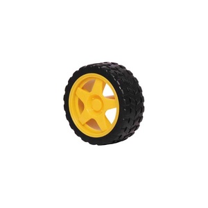 Plastic Wheel With Rubber Tyre with 5mm Shaft