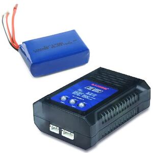 Rechargeable Lithium Battery 7.4V 1100mAh with Mains Charger