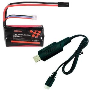 Rechargeable 18650 7.4V 1500mAh Lithium-ion Battery with USB Charger