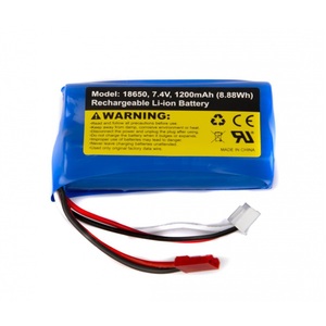 7.4V 1200mAh 18650 Battery Pack with JST Connector