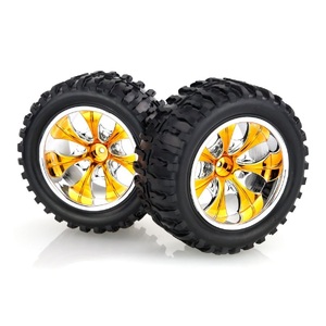 08010B HSP 2.8" Off Road Tyres on Orange Chrome Rims (2pc)