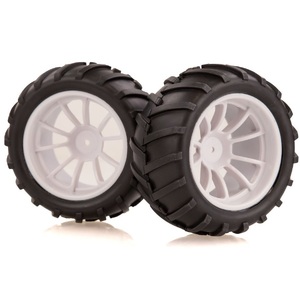 08010E HSP 2.8" Off Road V-Groove Tyres on White Rims (2pc)