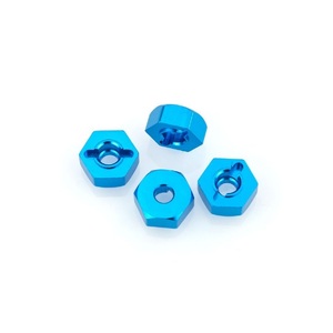 102042 HSP Blue Aluminium 12mm Hexes (4pc)