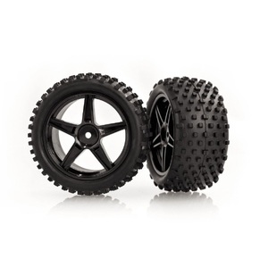 06026 HSP 2.3" Rear Buggy Tyres on Black Rims (2pc)
