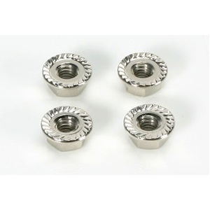 111160 Team Magic 4mm Silver Special Wheel Locknut (4pc) 