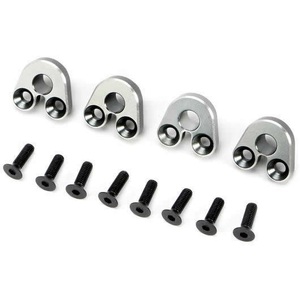 510173TI Team Magic E5 Silver Aluminium Pivot Ball Mount (4pc)