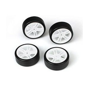 503302W Team Magic E4D White Rims Mounted Drift Tyre