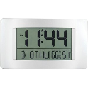 Jumbo Digital LCD Wall Clock With Calendar & Thermometer