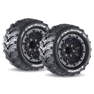 MFT-Cyclone 1/10th Scale Monster Truck Black Wheel and Tyres - Pair
