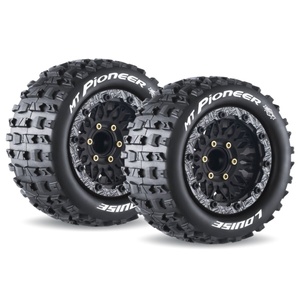 MFT MT-Pioneer 1/10th Scale Monster Truck Black Wheel and Tyres - Pair
