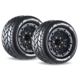 MFT MT-Rocket 1/10th Scale Monster Truck Black Wheel and Tyres - Pair