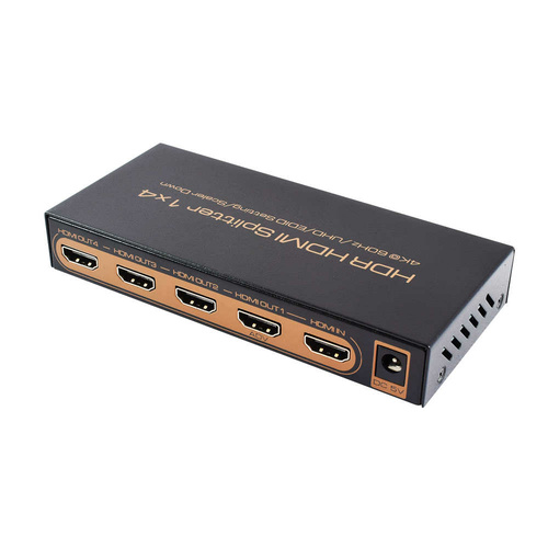 4 Way HDMI 2.0 18GBPS Splitter with HDR and Down Scaler