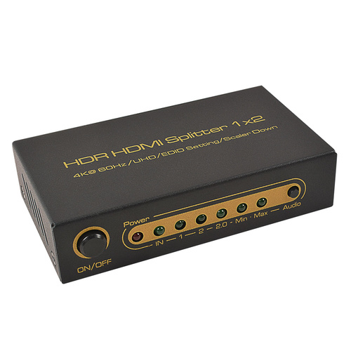 2 Way HDMI 2.0 18GBPS Splitter with HDR and Down Scaler