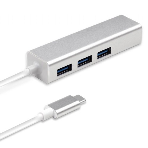 USB 3.1 Type C Plug to 3 x USB 3.0 and RJ45 Ethernet Converter