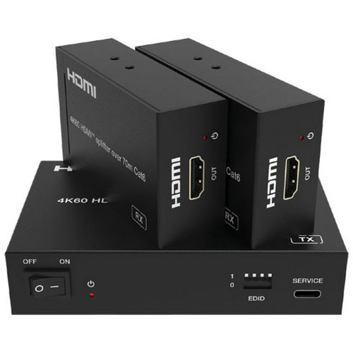 4K 18GBPS HDMI 2.0 2 Way Splitter Extender via CAT6
