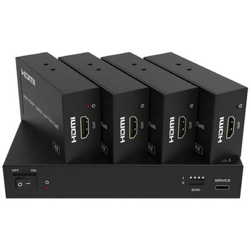 4K 18GBPS HDMI 2.0 4 Way Splitter Extender via CAT6  