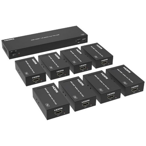 4K 18GBPS HDMI 2.0 8 Way Splitter Extender via CAT6