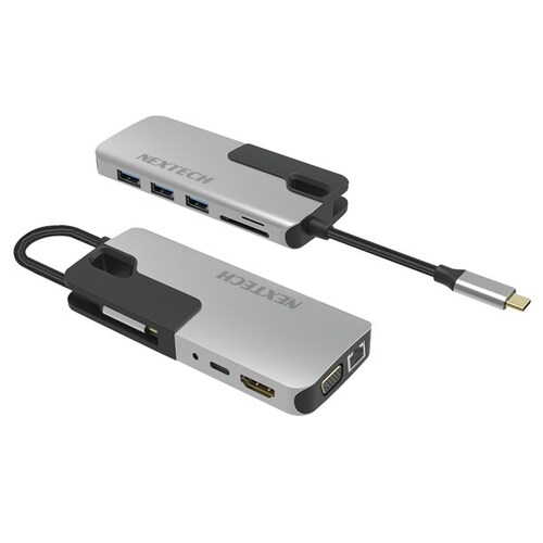 10 in 1 USB C Hub w/ HDMI, VGA, RJ45, USB A, USB C PD