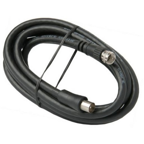 1.8M PAL Plug to F Type Plug Antenna Cable - Black
