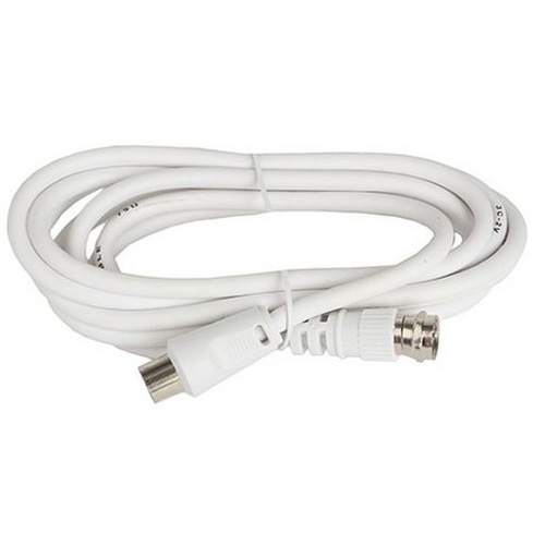 1.8M PAL Plug to F Type Plug Antenna Cable - White