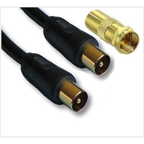 1.5M PAL Plug to PAL Plug Antenna Cable with F Type Adaptor