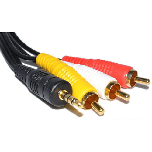3.5mm 4 Pole Plug to 3 RCA Plug AV Cable - 1.5m