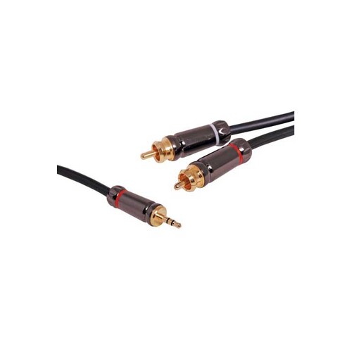 3.5mm Stereo Plug to 2 RCA Male Cable - 3M