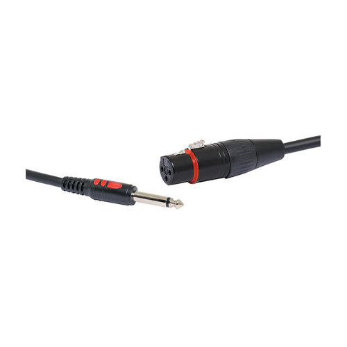3 Pin Female XLR to 6.35mm TS Jack Microphone Cable - 10M