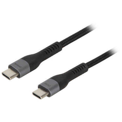 1.8M USB 2.0 Type C to USB Type C PD Charge Cable - Black Braided