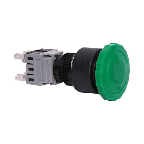 DPDT Round Green Momentary Pushbutton Switch