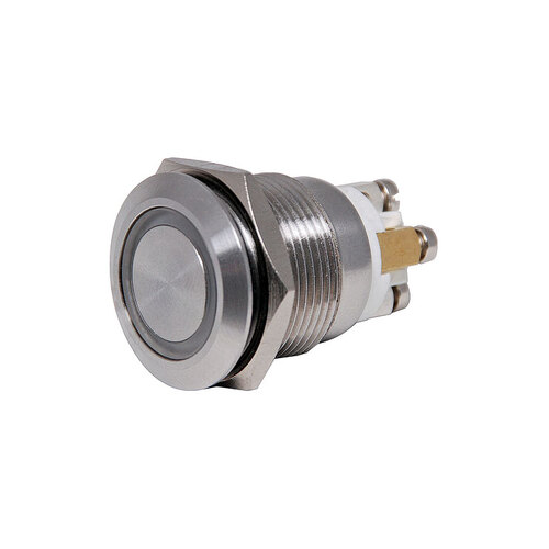 SPST IP65 Vandal Resistant Illum. Red Pushbutton Switch
